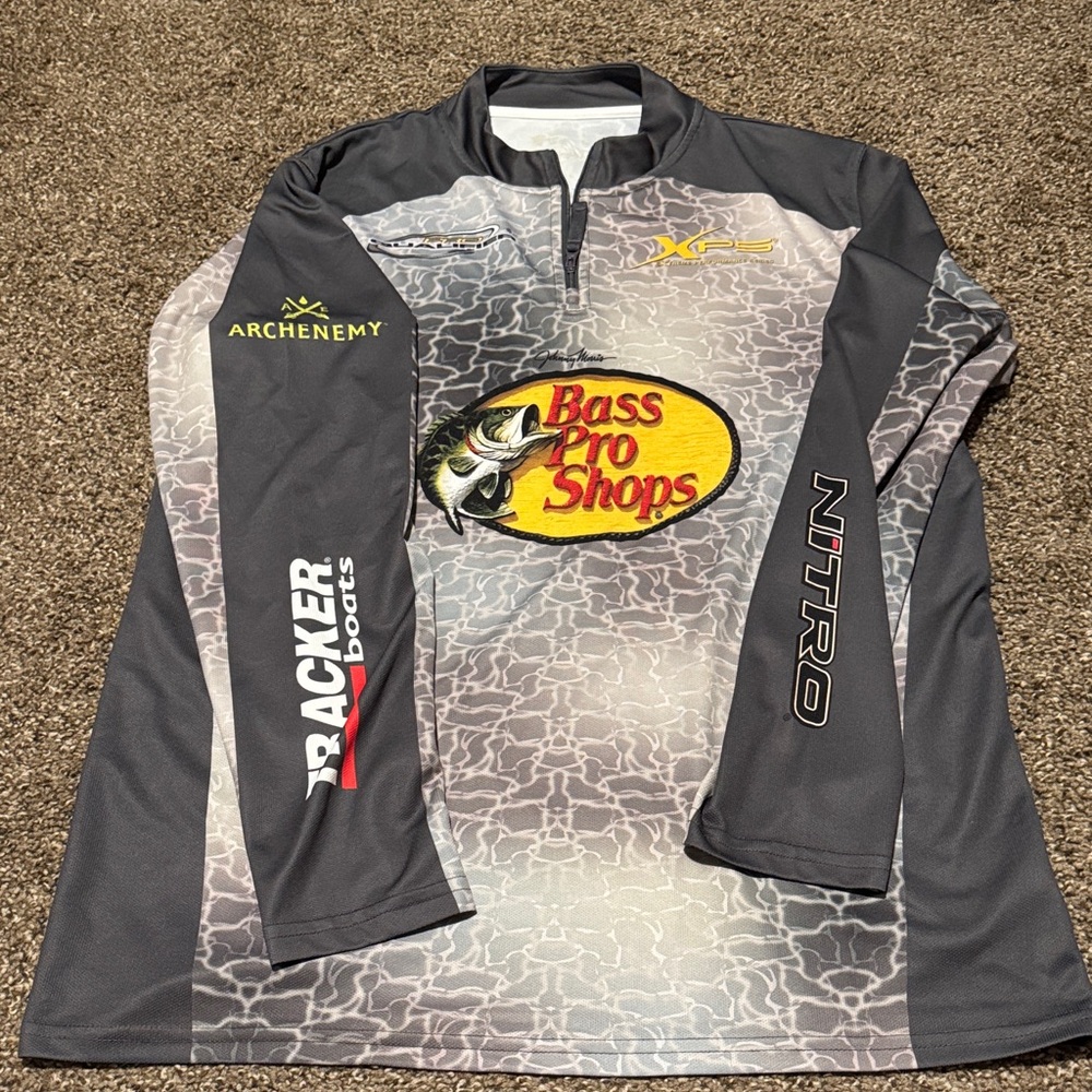 Bass Pro Shops 2019 Johnny Morris 1/4 Zip Fishing Jersey Men’s Size Large